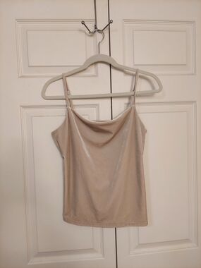 Banana Republic Champagne Velvet Cowl Neck Cami